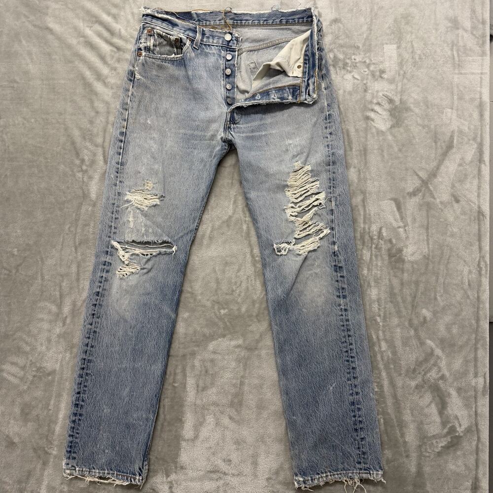 Vintage 90s Levis 501 XX 34x36 (Fits 32x33) USA Heavy Distressed Grunge Jeans